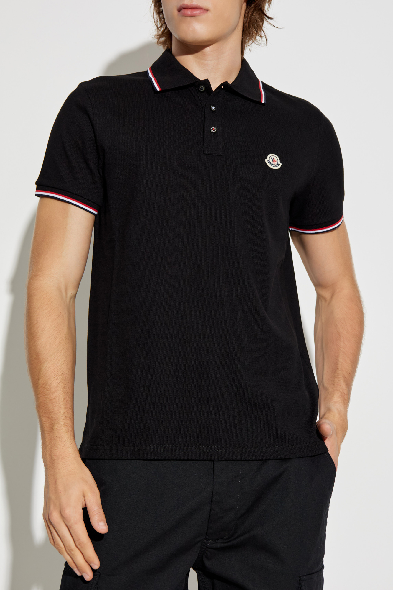 Preto Polo de algodão Moncler - Vitkac Brazil